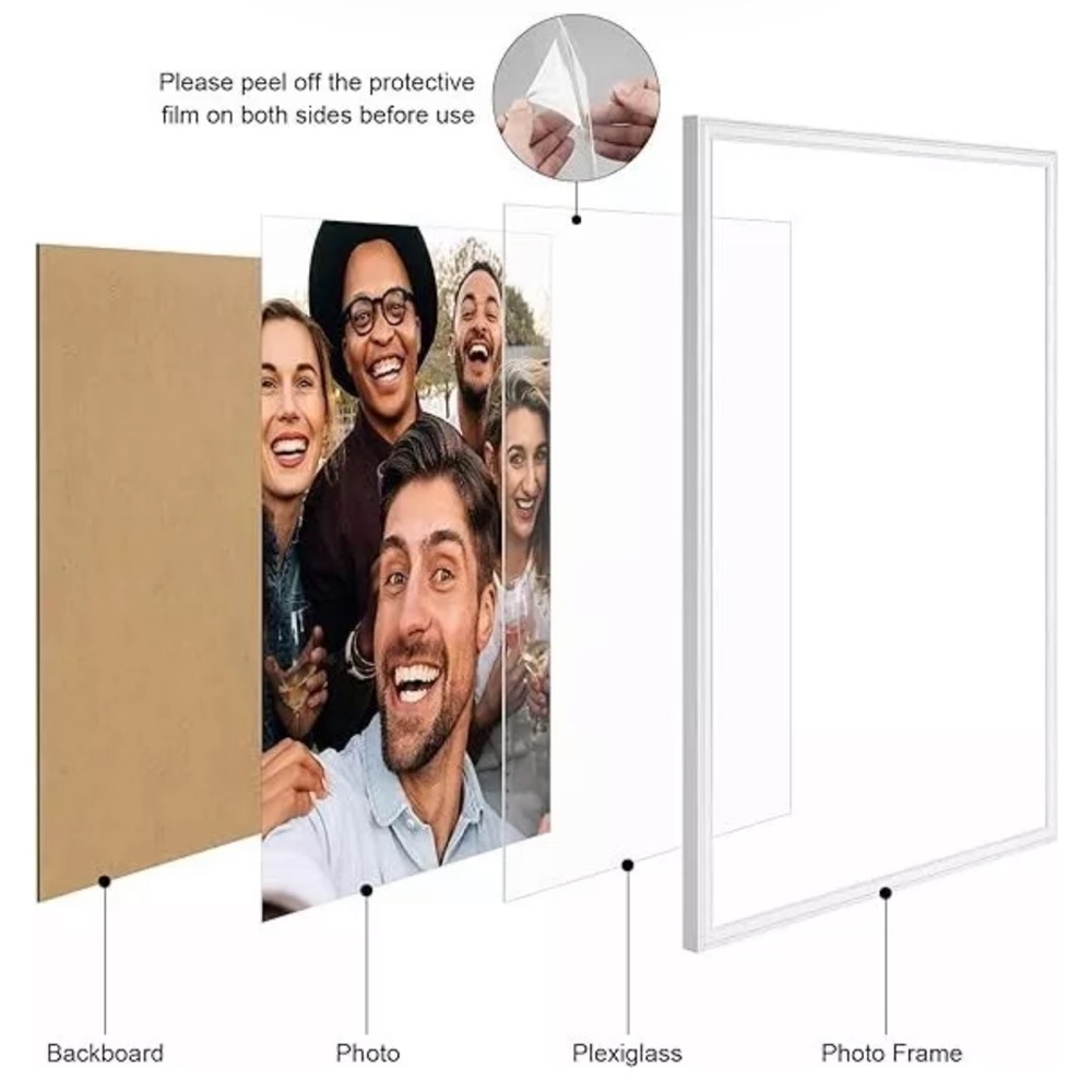 2 Pack 16x20Picture Frame White, Display Pictures 14x14 with Mat 18x18 Without